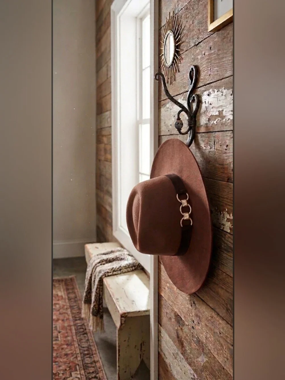 Soft Brown Felt Hat with Gold Accent